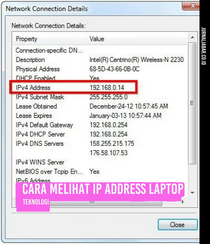 Cara Melihat IP Address Laptop