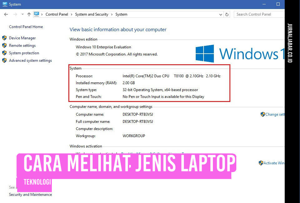 Cara Melihat Jenis Laptop