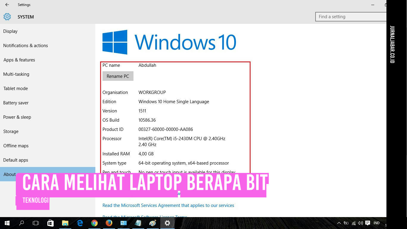 Cara Melihat Laptop Berapa Bit