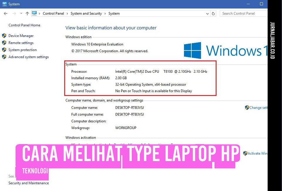 Cara Melihat Type Laptop HP