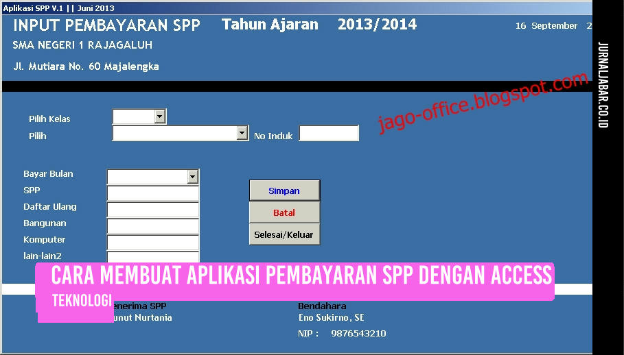 Cara Membuat Aplikasi Pembayaran SPP dengan Access