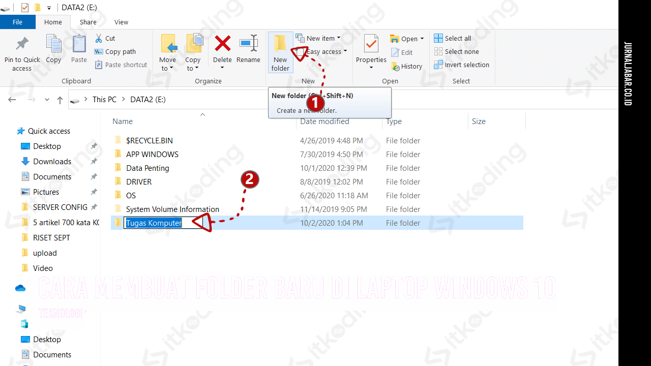 Cara Membuat Folder Baru di Laptop Windows 10