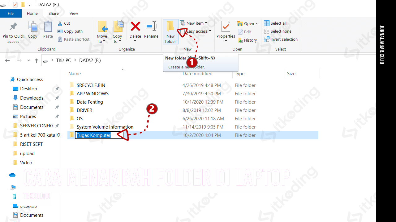 Cara Menambah Folder di Laptop