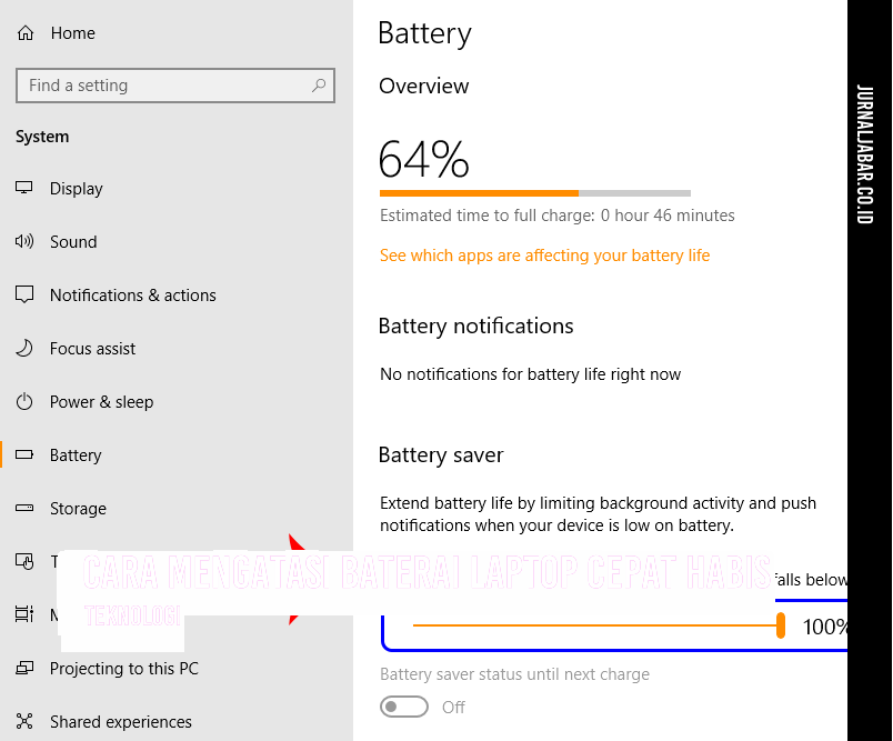 Cara Mengatasi Baterai Laptop Cepat Habis