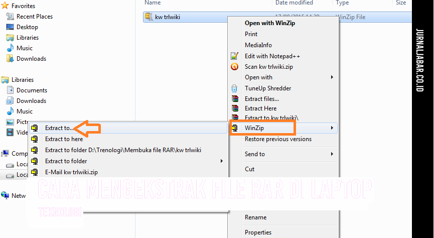 Cara Mengekstrak File RAR di Laptop