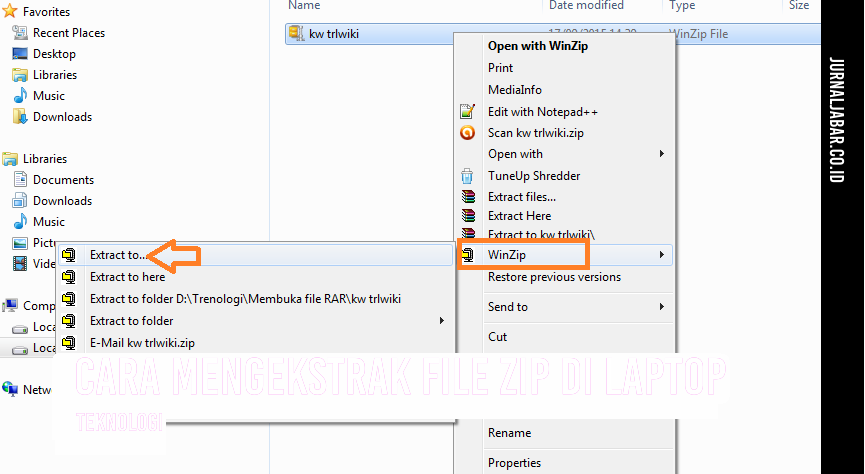 Cara Mengekstrak File Zip di Laptop