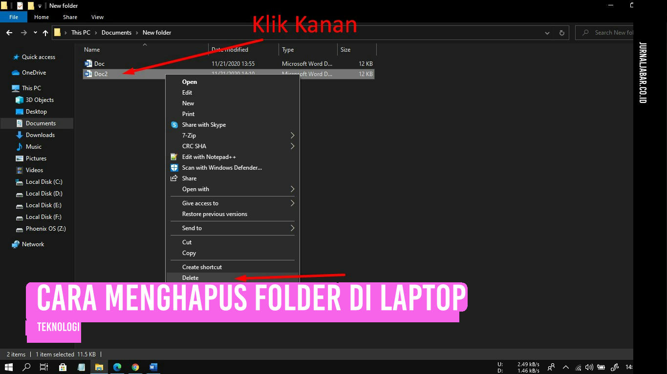 Cara Menghapus Folder di Laptop