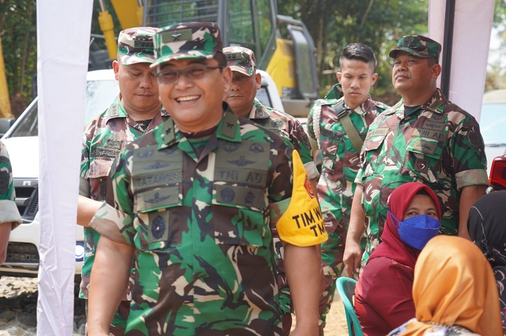 Ketua Tim Pengawas dan Evaluasi Tinjau Lokasi TMMD di Wilayah Kodim 0603/Lebak