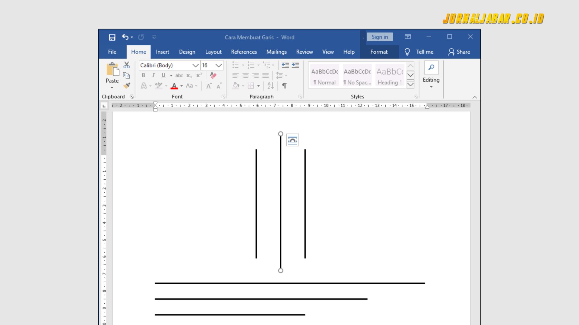 cara membuat garis di word